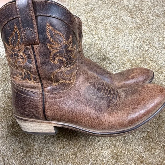 Dingo Leather Western Cowboy Boots Women’s 9 Brown Distressed Embroidered - Picture 5 of 15